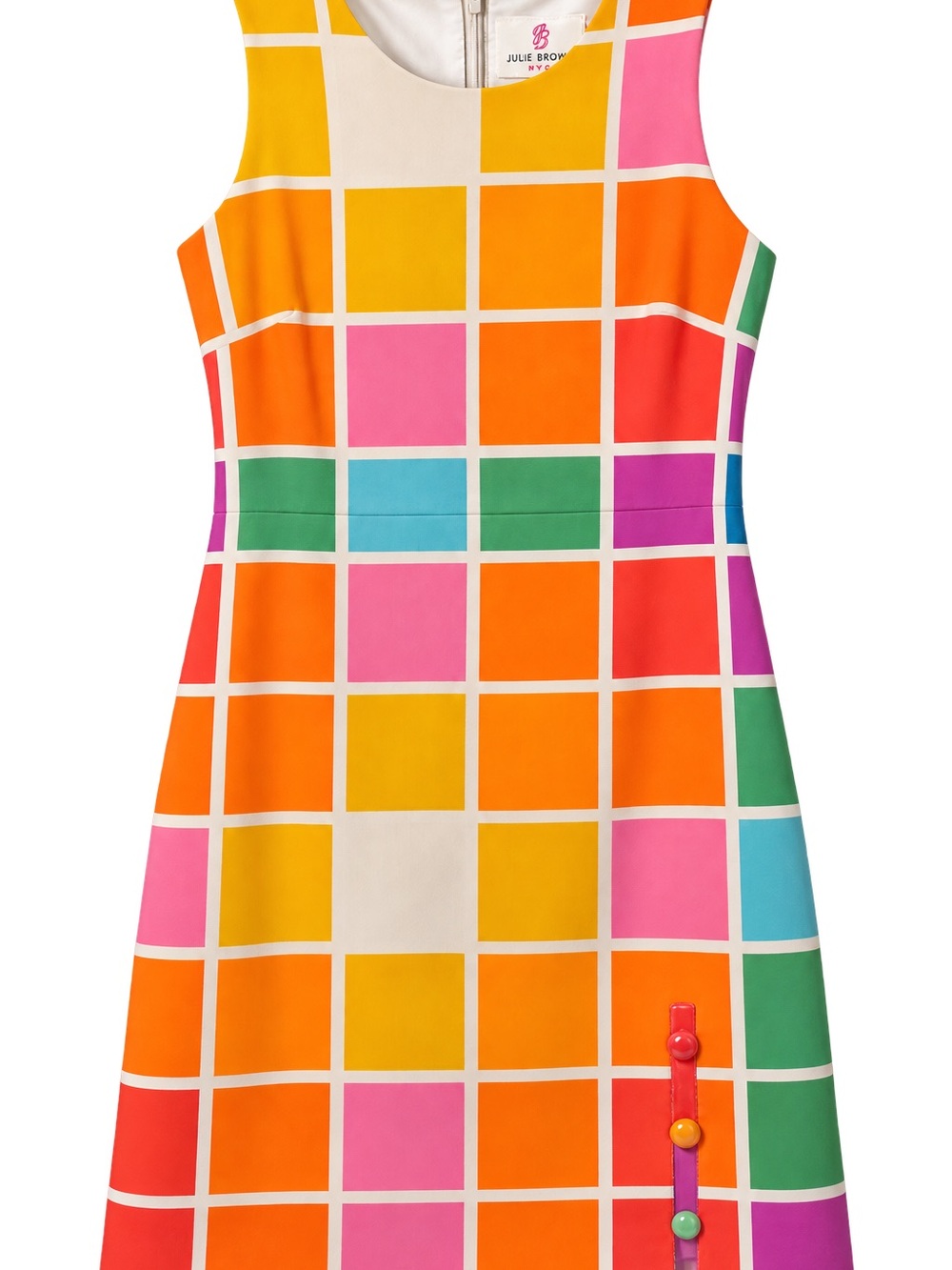 Julie Brown NYC Lauriella Multicolor Geometric Sheath Dress Size 6 Retro
